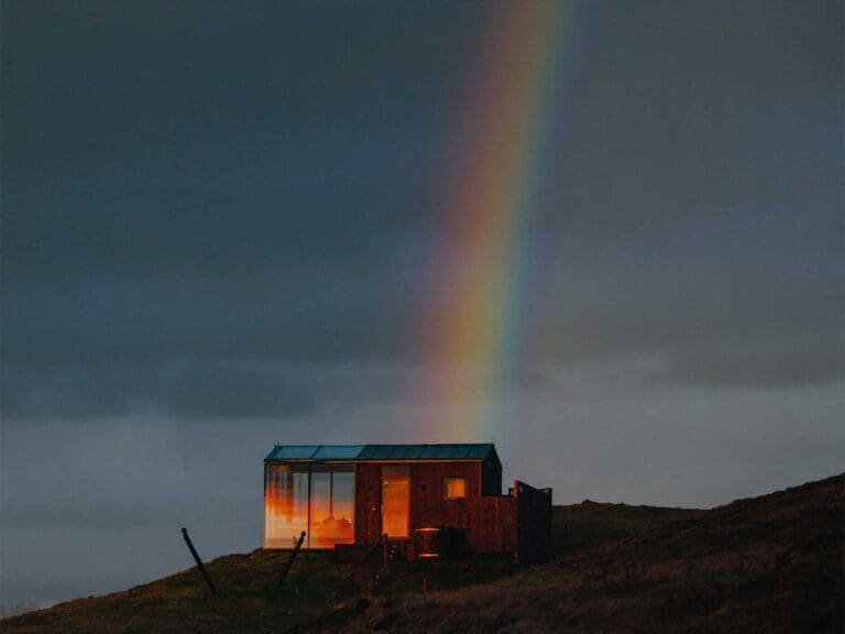 house with rainbow