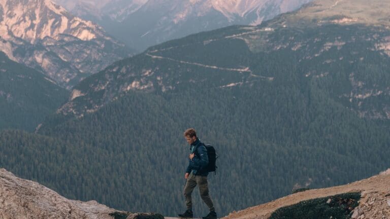 hiker on mountain