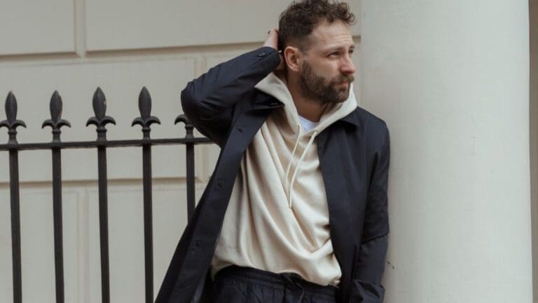 man in jacket with hoodie