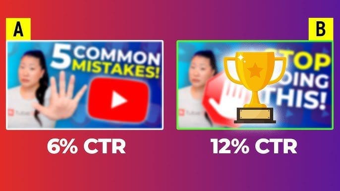 youtube a b thumbnail testing screenshot