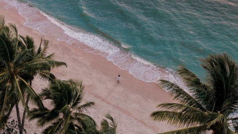 woman standing on beach